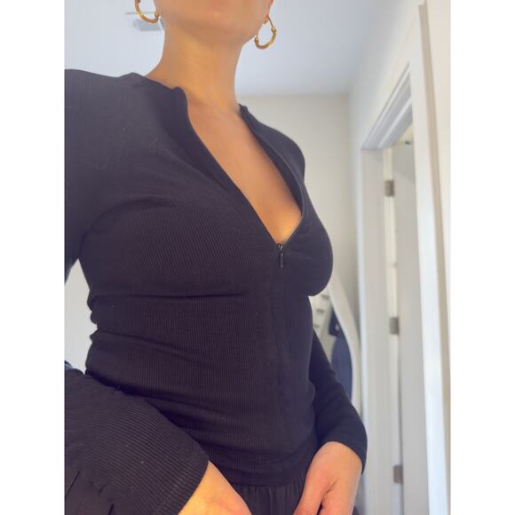 Joah Brown “Invisible Zip” Long Sleeve Top – Black (Size S/M) - Picture 2 of 7